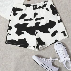 Cow print shorts